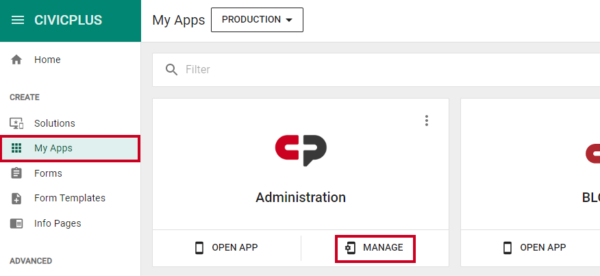 manage app