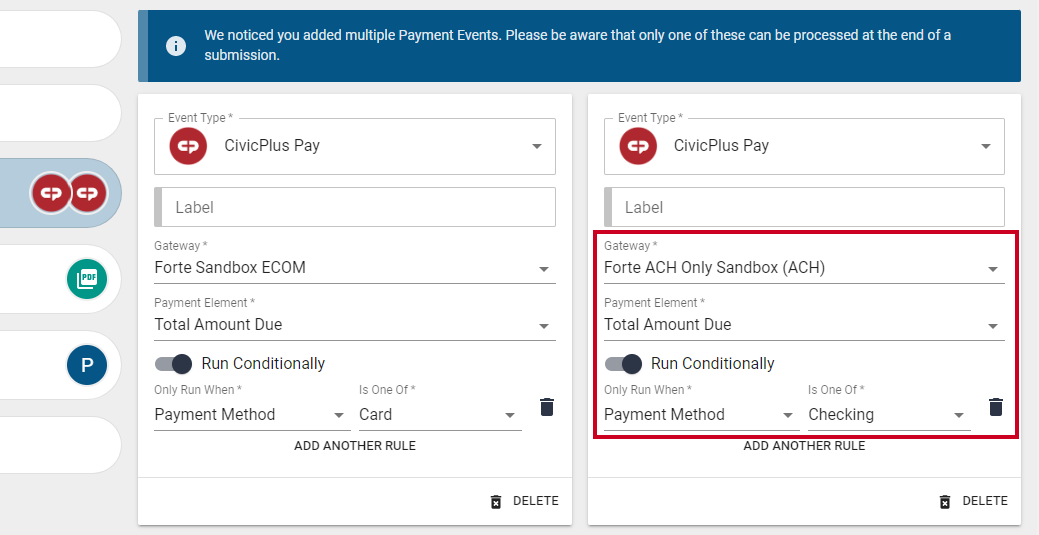 Second payment event.