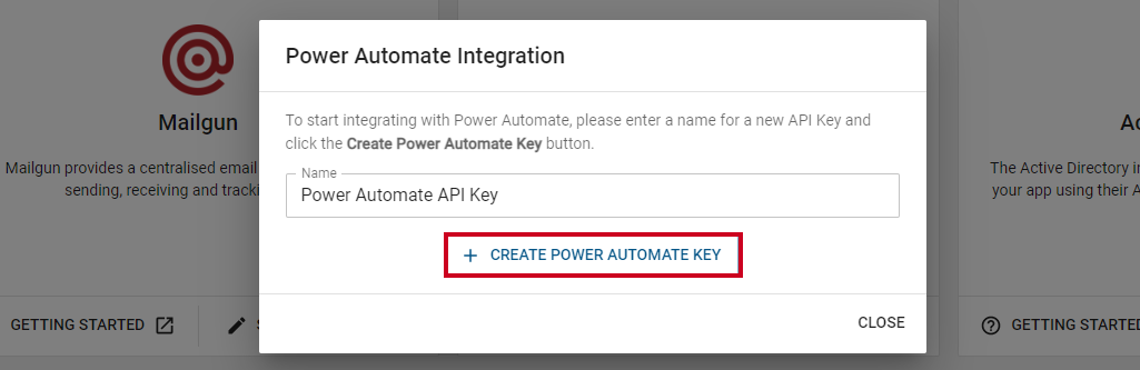 create power automate key button.