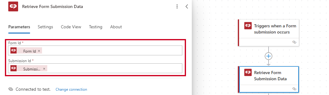 form and submission id fields.