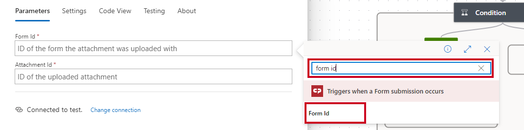 select form id from dynamic content tab.