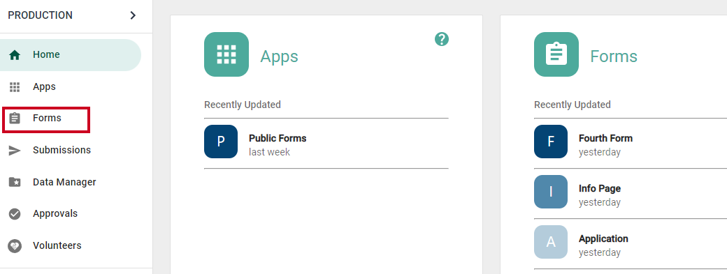 forms tab.