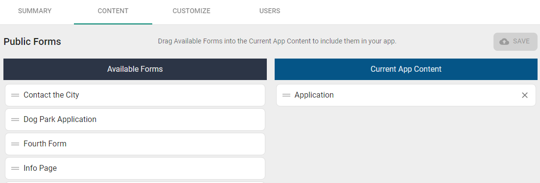 content lists.