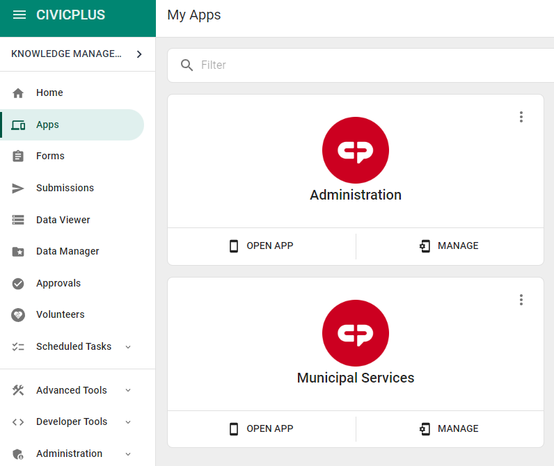 apps page