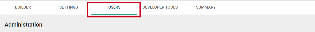 users tab.