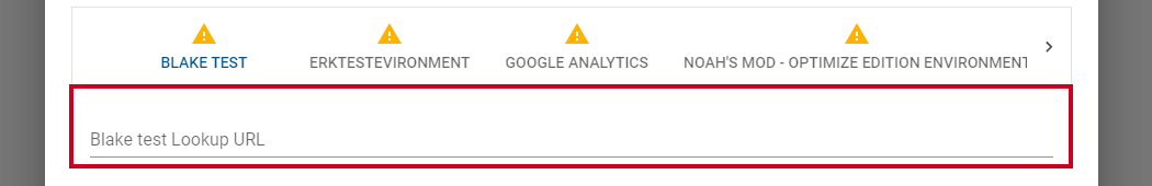 environment lookup URL text field.