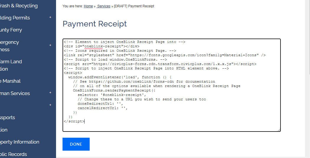 payment receipt