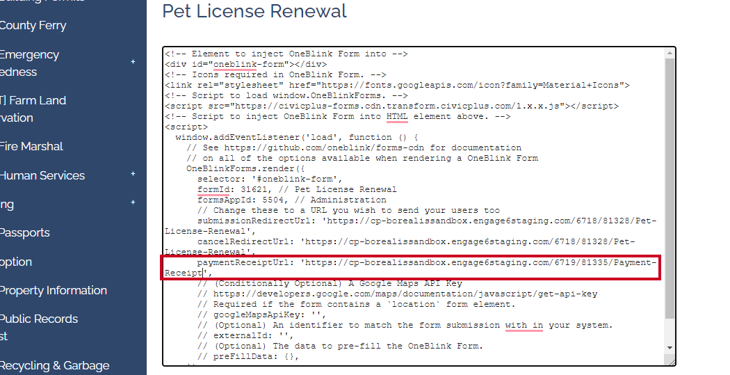 payment receipt url