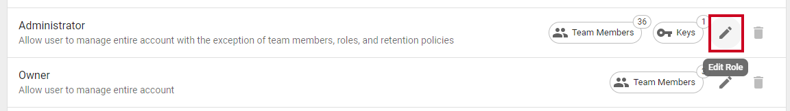 Edit admin role.