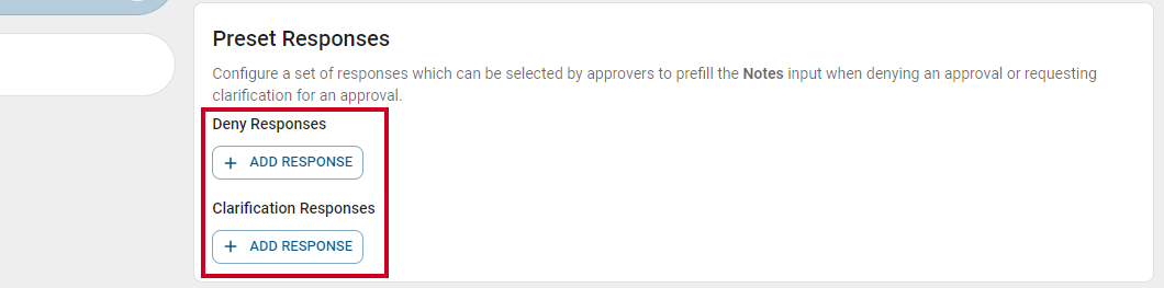 preset responses