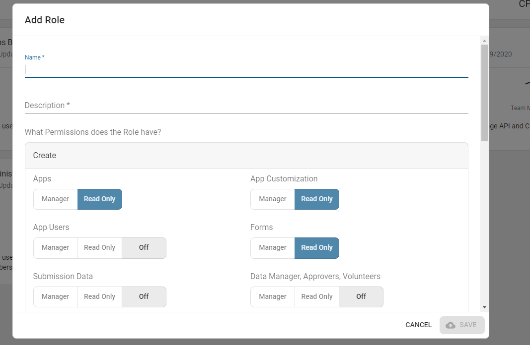 Add role fields.