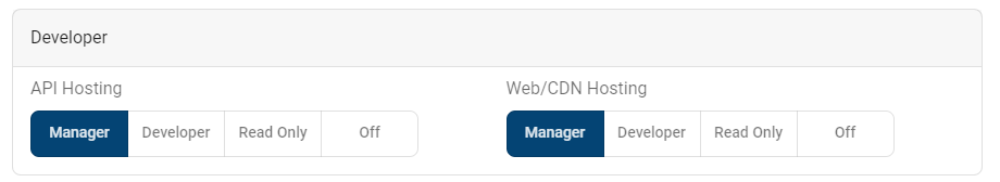 developer permission options.