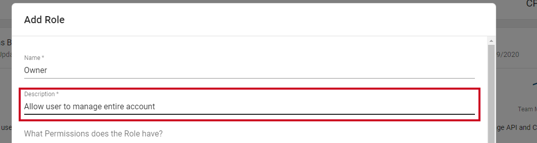 Description field.