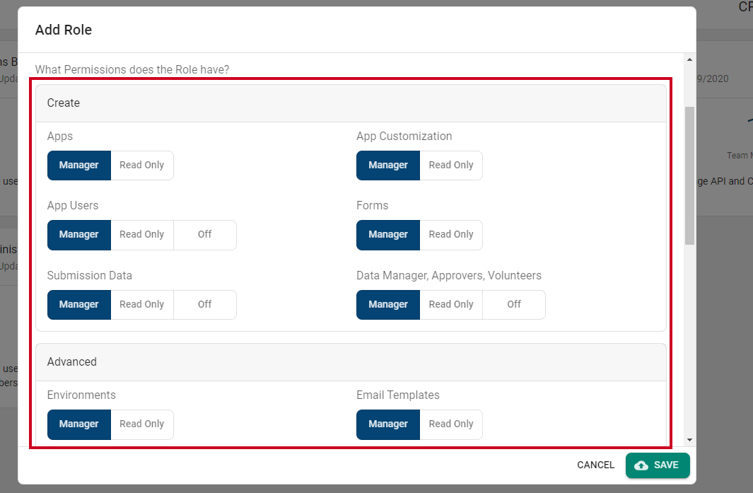 Manager permissions.