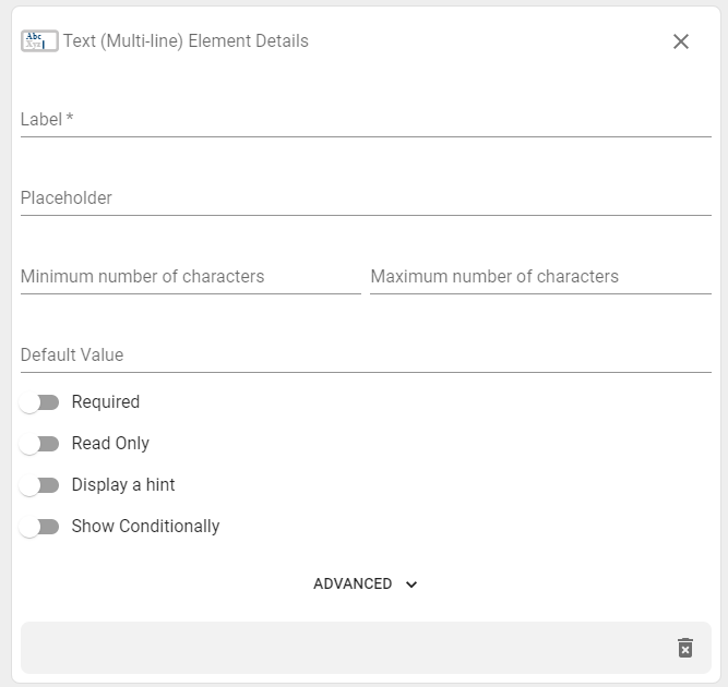 text multi-line element