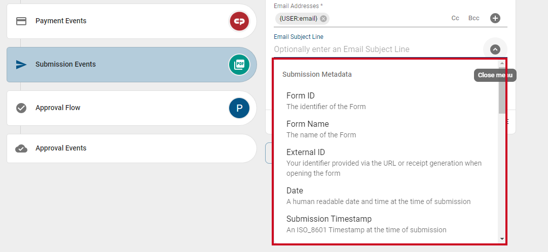 submission data injection options.