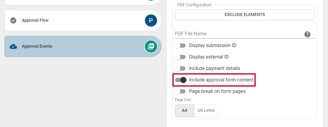 include approval form content