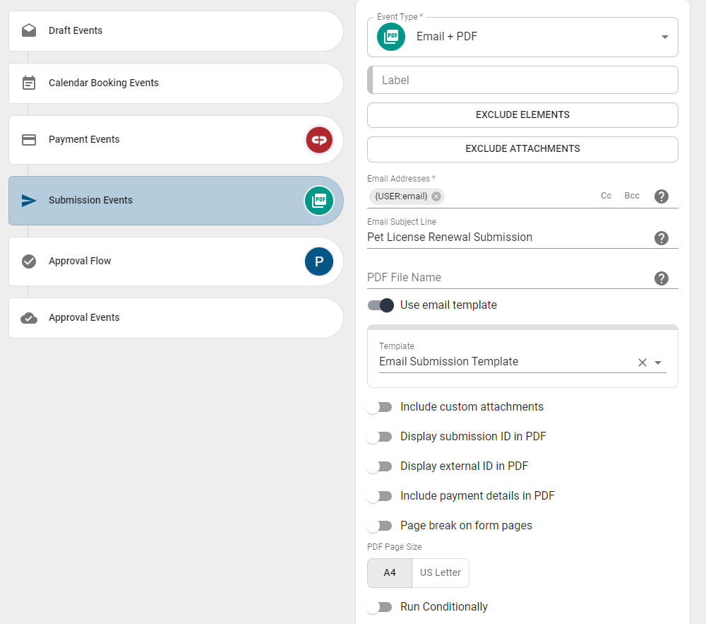 configure email options