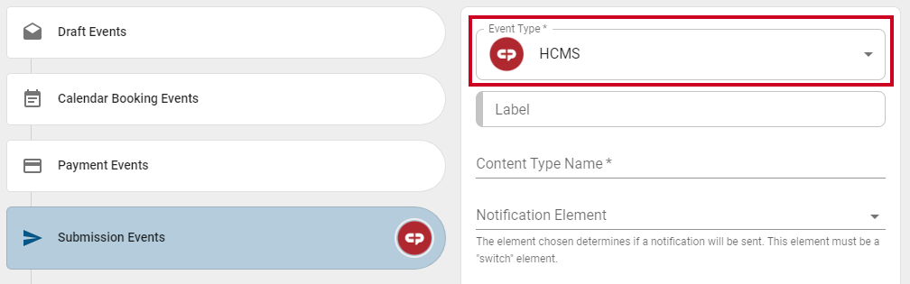 HCMS event type.