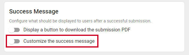Customize the display after submission.