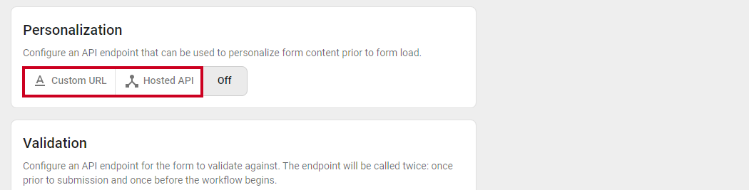 custom url or hosted api buttons.