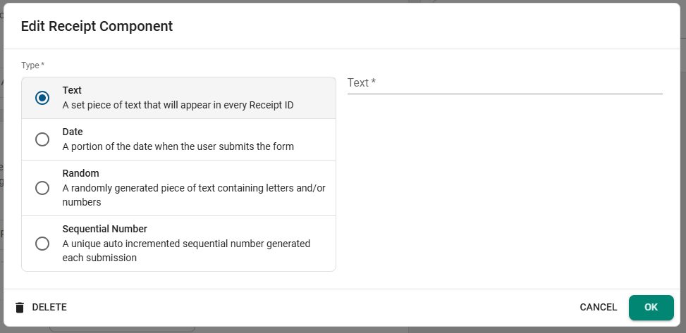 text receipt options.