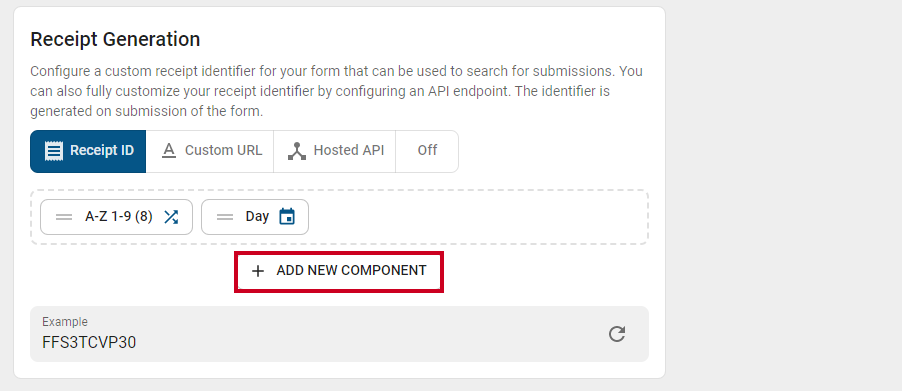 add new component button.