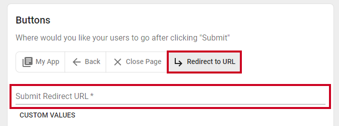 redirect to url button.