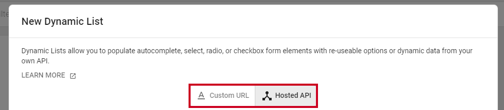 custom url or hosted api.