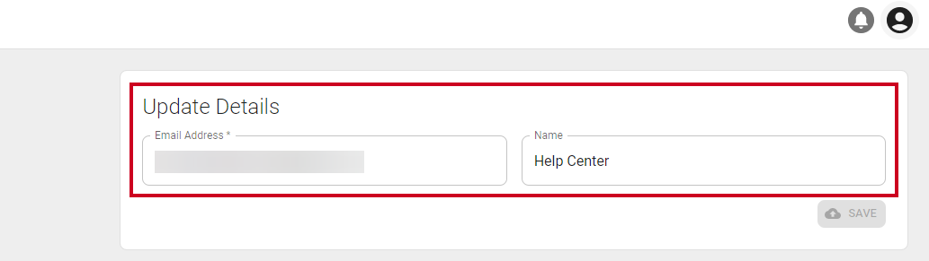 update email address or name.