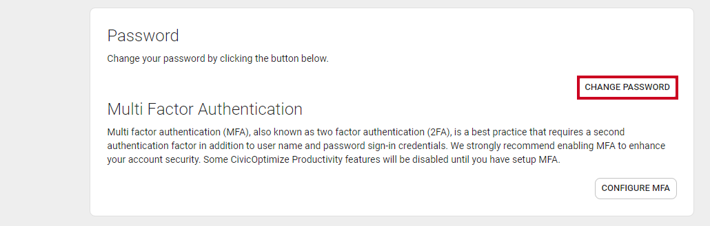 change password button.