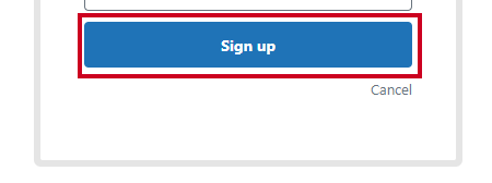 sign up button.