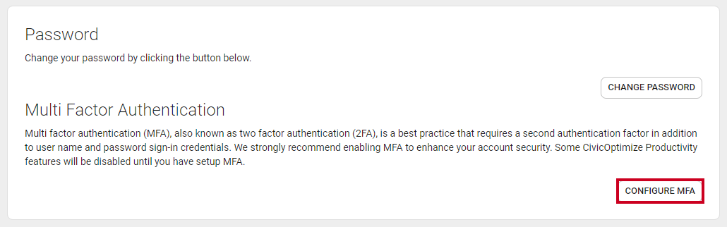 configure MFA button.
