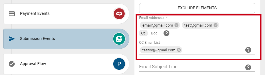 email address fields