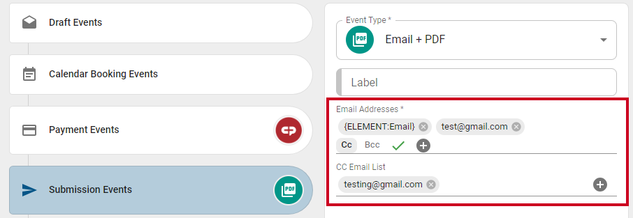 email address fields