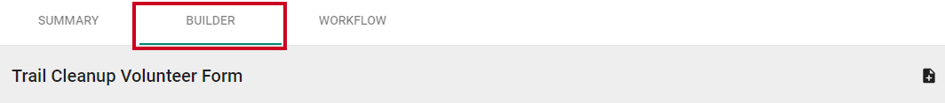builder tab at top of form builder.