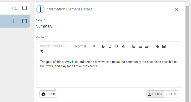 Information element.