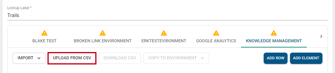 upload from CSV.