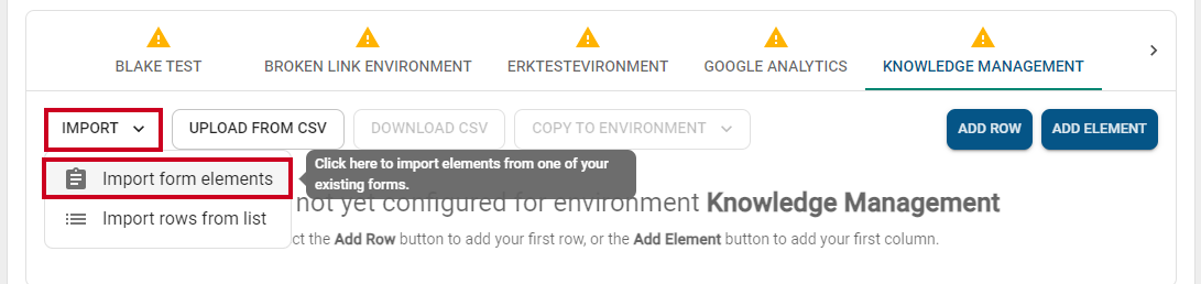 import rows from list.