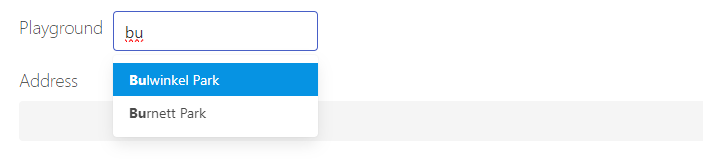 Autocomplete Element Example.