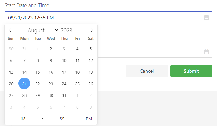 Date and Time Example.