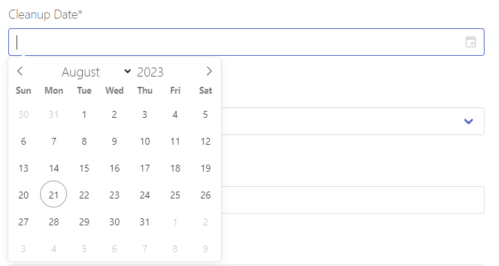 Date Element Example.