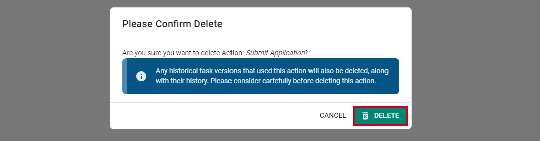 Delete button.