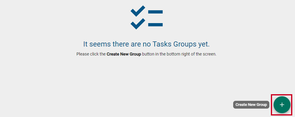 Plus sign button in the bottom right corner.