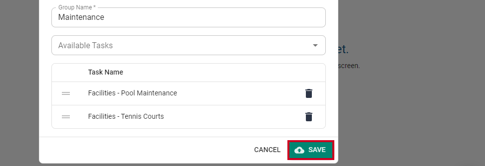 Save button.