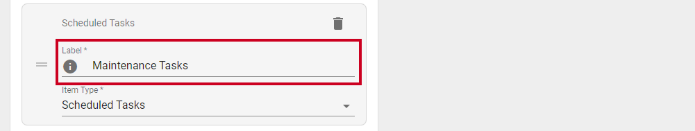 Label field.
