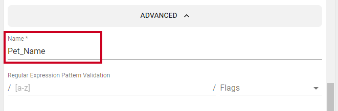 Text Element Name field.