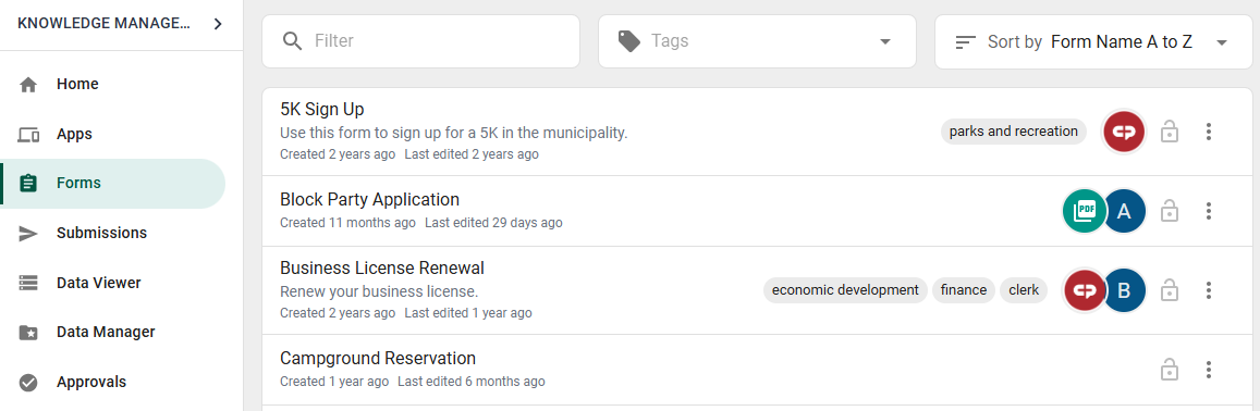 Forms tab.