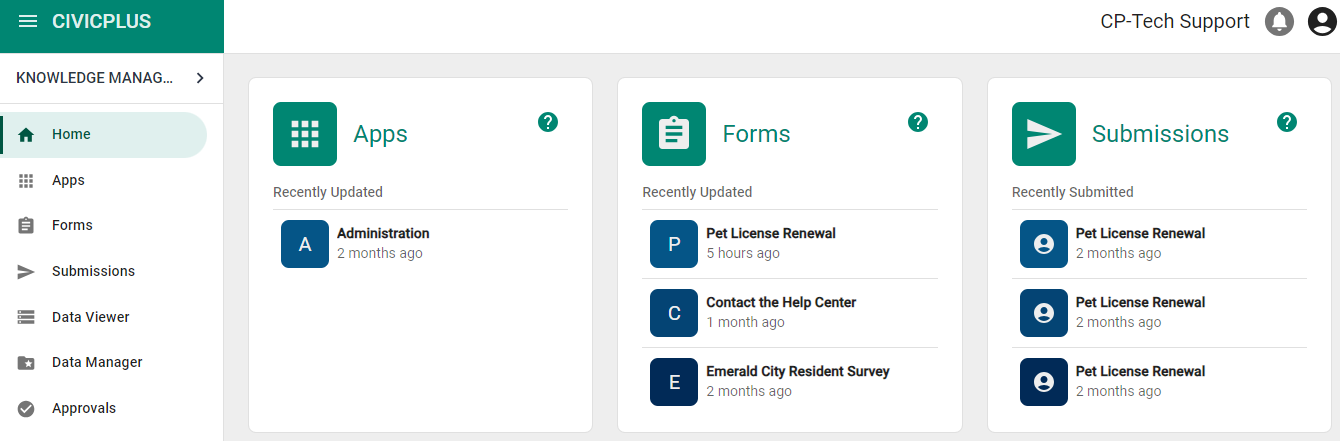 Home tab on Process Automation site.