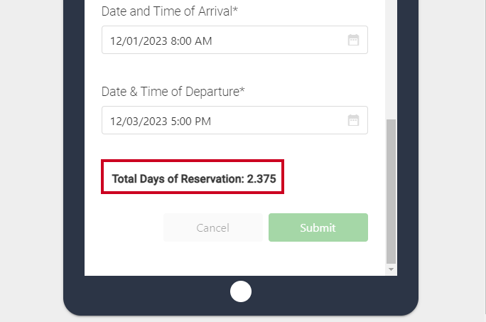 Date and Time calculation preview.